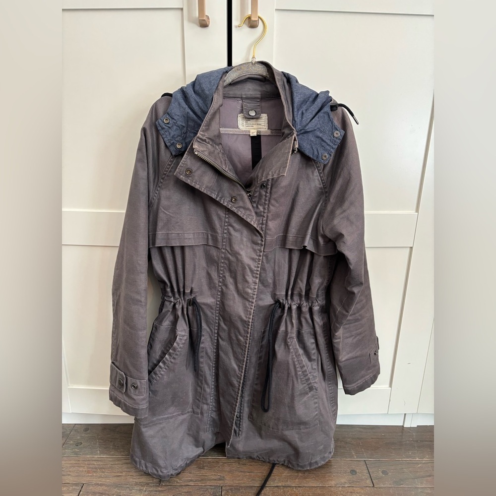 Current/Elliott Bridgeport Parka Rain Jacket with Blue Hood Size 1